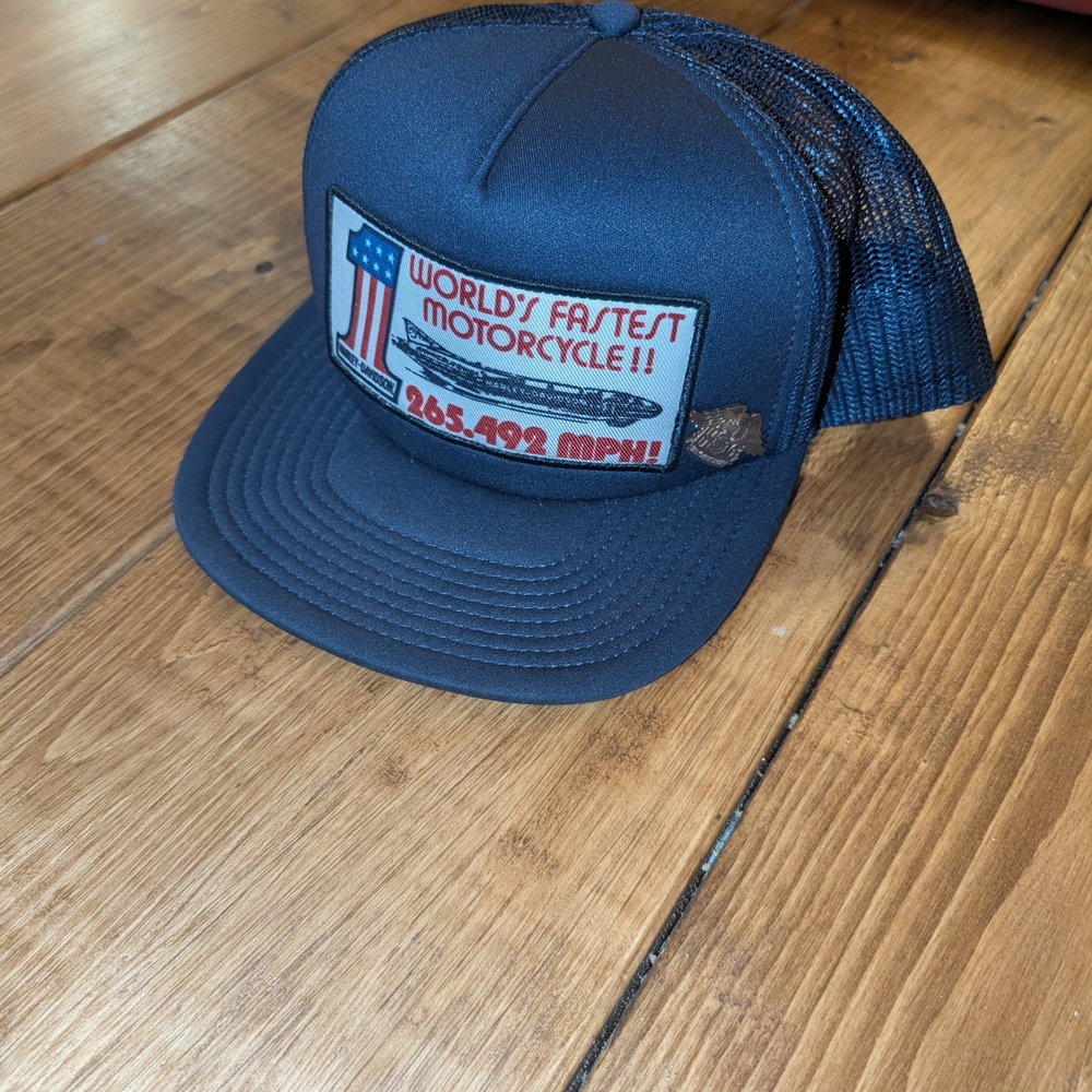 World's Fastest Motorcycle Navy Trucker Cap